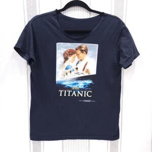 Vintage TITANIC Shirt Womens Medium Movie Poster 1998 90s‎ Y2K Stanley Desantis